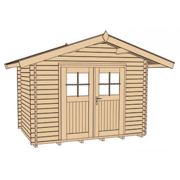 Weka 28 mm Gartenhaus Premium28 DT mit Vordach (60 cm)