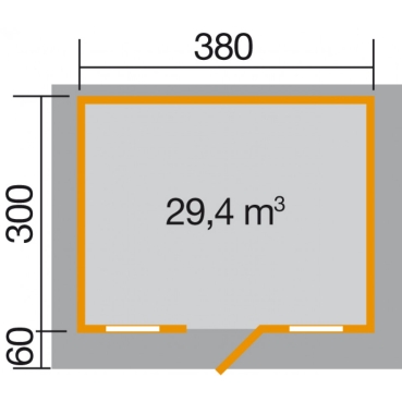 Weka 45 mm Weekendhaus 136 mit Vordach (60 cm) in zwei Grössen