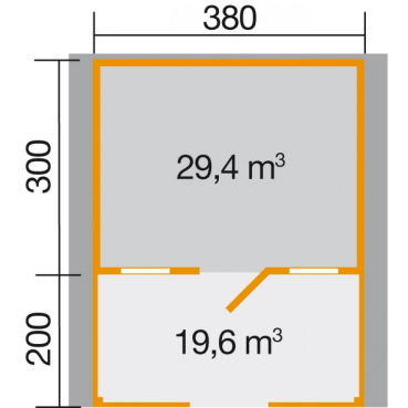 Preview: Weka 45 mm Weekendhaus 136 B mit Vordach+Terrasse in zwei Grössen