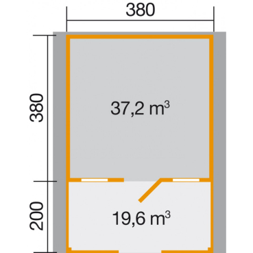 Preview: Weka 45 mm Weekendhaus 136 B mit Vordach+Terrasse in zwei Grössen