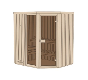 Preview: Weka Elementsauna Varberg1/508 GT / GTF Gr. 2 mit Eckeinstieg