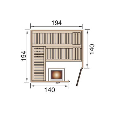 Preview: Weka Elementsauna Varberg3/508 HT / GT / GTF Gr. 4 Familiensauna