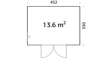 Preview: Palmako Holz-Gartenhaus Solveig 13,6 Natur 452 cm x 330 cm