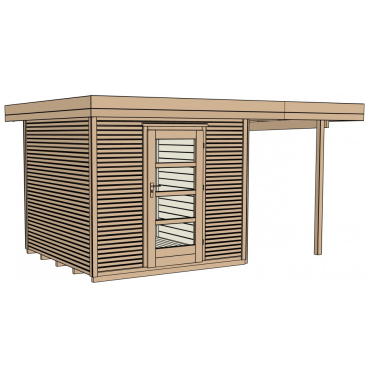 Weka Gartenhaus Designhaus wekaLine 172 A mit Anbau (150 cm) Gr. 1