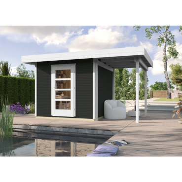 Weka Gartenhaus Designhaus wekaLine 172 A mit Anbau (150 cm) Gr. 1