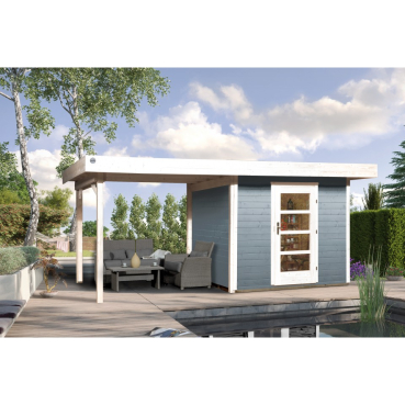 Preview: Weka 28 mm Designhaus 172 B inkl. 300 cm Anbau in 2 Grössen