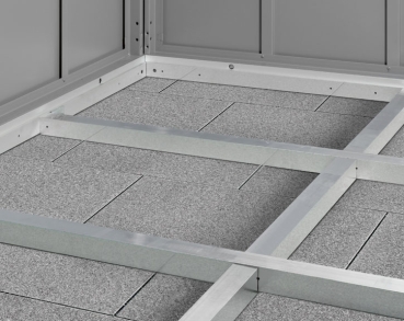 Finnhaus Wolff Rahmenunterkonstruktion Aluminium für Fussboden für Gartenhaus Frey/Finn 2424 - silber