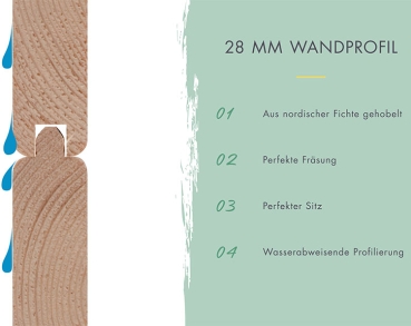 Preview: Karibu Hybrid-Gartenhaus Pluto 6 B - 28mm Elementhaus - Geräteschuppen - Pultdach - terragrau/weiss