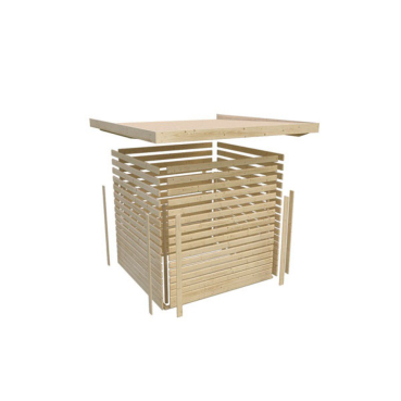 Preview: Karibu Gartenhaus Qubic 2 mit Schiebetür - 19 mm