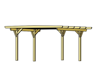 Preview: Skanholz Design-Doppel-Carport Odenwald 640 x 541cm