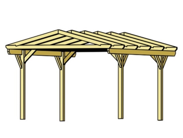 Preview: Skanholz Design-Einzel-Carport Westerwald B362 x T648cm