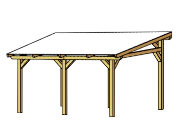Terrassenüberdachung Sienna  freistehend Leimholz B434 x T400cm
