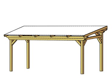 Terrassenüberdachung SANREMO Leimholz o. Mittelpfosten B541 x T350cm