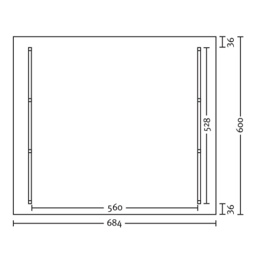 Preview: Fachwerk-Doppel Carport mit Dachschalung B 684 x T 600cm