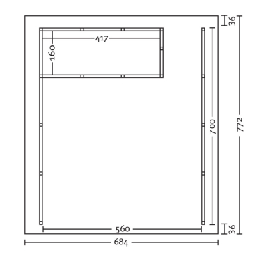 Preview: Fachwerk-Doppel Carport mit Dachschalung B 684 x T 772cm