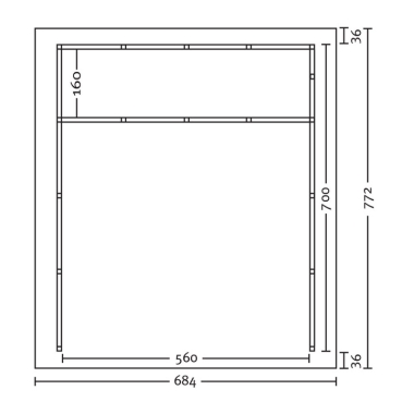 Preview: Fachwerk-Doppel Carport mit Dachschalung und Abstellraum 3 B 684 x T 772cm