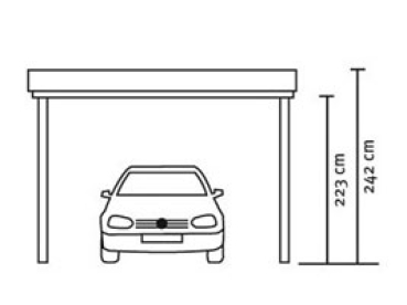 Preview: Skanholz Leimholz-Einzel-Carport Emsland 404 x 846cm mit Abstellraum
