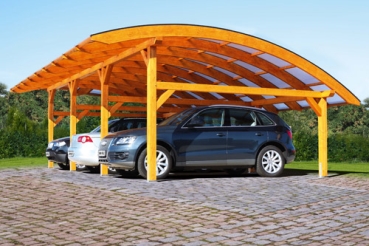 Preview: Carport Stellplatzerweiterung Runddach Typ Schwaben 299 x 630cm