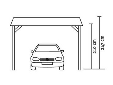 Preview: Skanholz Leimholz-Einzel-Carport Wendland 409 x 870 cm