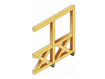 Preview: Seitenwand Andreaskreuze aus Douglasie B 205 x H 210cm