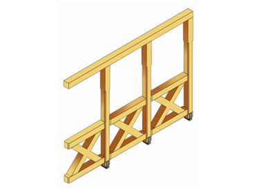 Preview: Seitenwand Andreaskreuze aus Douglasie B 305 x H 210cm