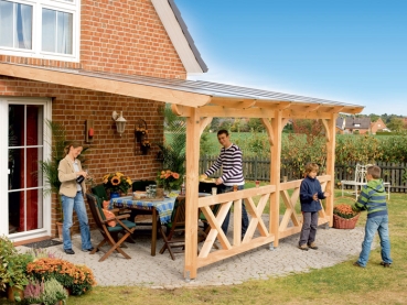 Terrassenüberdachung Rimini Douglasie-mit Mittelpfosten B:648 x T:300cm