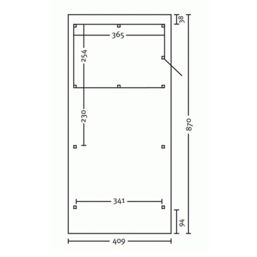 Preview: Skanholz Leimholz-Einzel-Carport Wendland 409 x 870cm mit Abstellraum