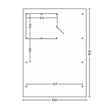 Preview: Skanholz Leimholz-Doppel-Carport Wendland 630 x 870cm mit Abstellraum