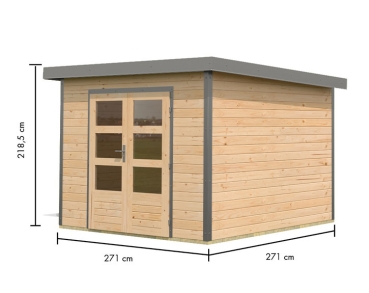 Preview: Karibu Hybrid-Gartenhaus Pluto 6 A - 28mm Elementhaus - Geräteschuppen - Pultdach - natur/grau Preview: Karibu Hybrid-Gartenhaus Pluto 6 A - 28mm Elementhaus - Geräteschuppen - Pultdach - natur/grau
