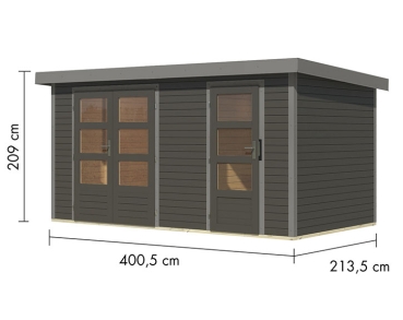 Preview: Karibu Hybrid-Gartenhaus Merkur B - 19mm Elementhaus - 2-Raum-Gartenhaus - Pultdach - terragrau/grau Preview: Karibu Hybrid-Gartenhaus Merkur B - 19mm Elementhaus - 2-Raum-Gartenhaus - Pultdach - terragrau/grau