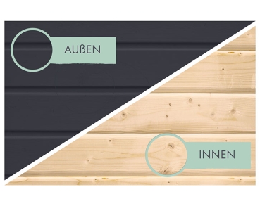 Preview: Karibu Hybrid-Gartenhaus Merkur C - 19mm Elementhaus - 2-Raum-Gartenhaus - Pultdach - anthrazit/anthrazit Preview: Karibu Hybrid-Gartenhaus Merkur C - 19mm Elementhaus - 2-Raum-Gartenhaus - Pultdach - anthrazit/anthrazit