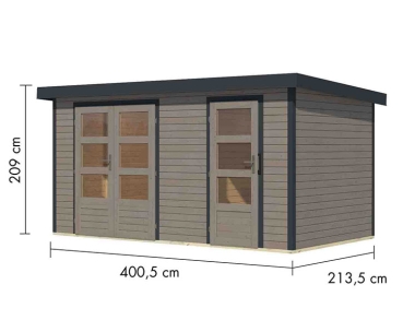 Preview: Karibu Hybrid-Gartenhaus Merkur D - 19mm Elementhaus - 2-Raum-Gartenhaus - Pultdach - wassergrau/anthrazit Preview: Karibu Hybrid-Gartenhaus Merkur D - 19mm Elementhaus - 2-Raum-Gartenhaus - Pultdach - wassergrau/anthrazit