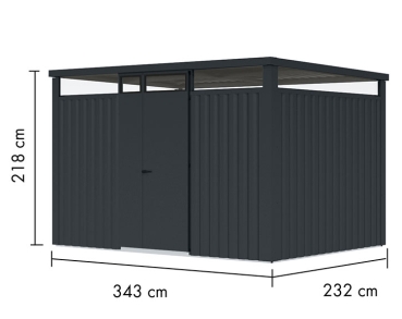 Preview: Karibu Metall-Gartenhaus Østen 3 - Elementhaus - Geräteschuppen - Pultdach - anthrazit Preview: Karibu Metall-Gartenhaus Østen 3 - Elementhaus - Geräteschuppen - Pultdach - anthrazit