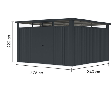 Preview: Karibu Metall-Gartenhaus Østen 4 - Elementhaus - Geräteschuppen - Pultdach - anthrazit Preview: Karibu Metall-Gartenhaus Østen 4 - Elementhaus - Geräteschuppen - Pultdach - anthrazit