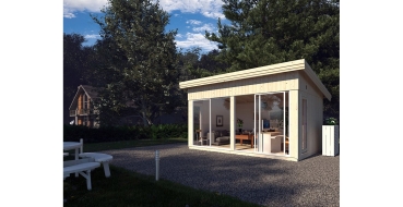 Preview: Palmako Holz-Gartenhaus Annabel 13,4 NO Natur 502 cm x 330 cm