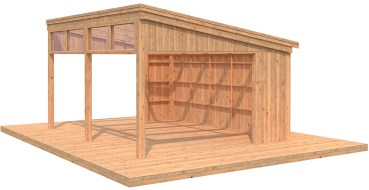 Palmako Pavillon Nova 17,8 m² Kit Natur Unbehandelt 502 cm x 396 cm