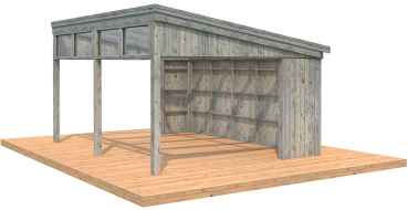Palmako Pavillon Nova 17,8 m² Kit Natur Unbehandelt 502 cm x 396 cm