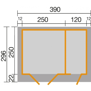 Preview: Weka Gartenhaus 254 - 28 mm in 2 Grössen