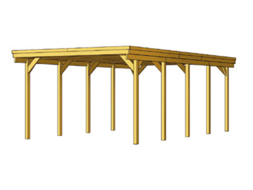 Preview: Skanholz 115er Einzel- Carport Holstein 373 x 860 cm