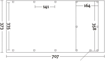 Preview: Skanholz 115er Einzel-Carport Holstein 373 x 707 cm
