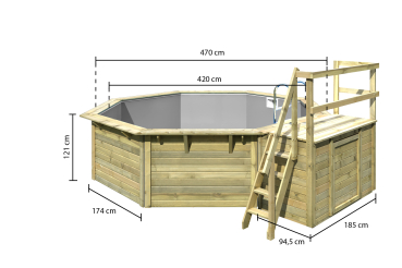 Preview: Karibu Gartenpool Modell X2 mit Terrasse in kdi