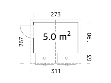 Palmako Marktstand / Verkaufsstand Stella 5 m² 16 mm naturbelassen