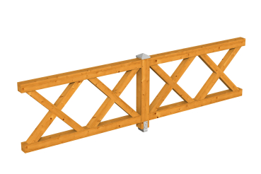 Brüstung Andreaskreuz 335 x 84 cm, Fichte, verschiedene Farben
