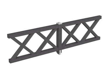 Brüstung Andreaskreuz 335 x 84 cm, Fichte, verschiedene Farben