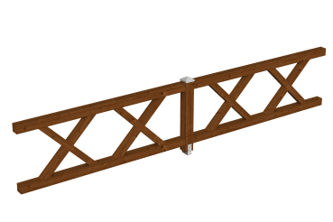 Brüstung Andreaskreuz 465 x 84 cm, Fichte, verschiedene Farben