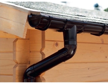 Kunststoff Regenrinnen-Set 3000 mm für Flachdach-Gartenhäuser