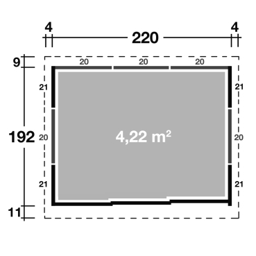 Metallgerätehaus Sunna 2219 in rauchgrau im Set - Kopie