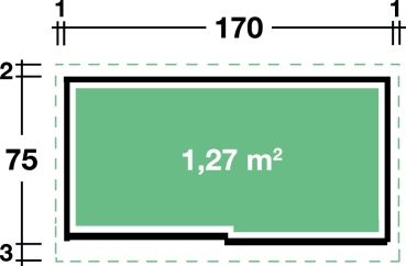 Preview: Wolff Finnhaus Gartenschrank Meino 1708 in rauchgrau ohne Regale