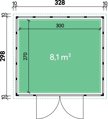Metall-Gartenhaus Esther 3330 Granitgrau - Kopie