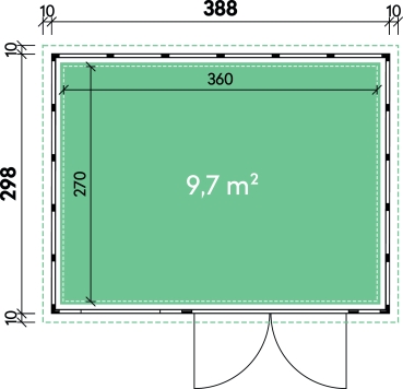 Metall-Gartenhaus Emmi 3930 Weiss - Kopie